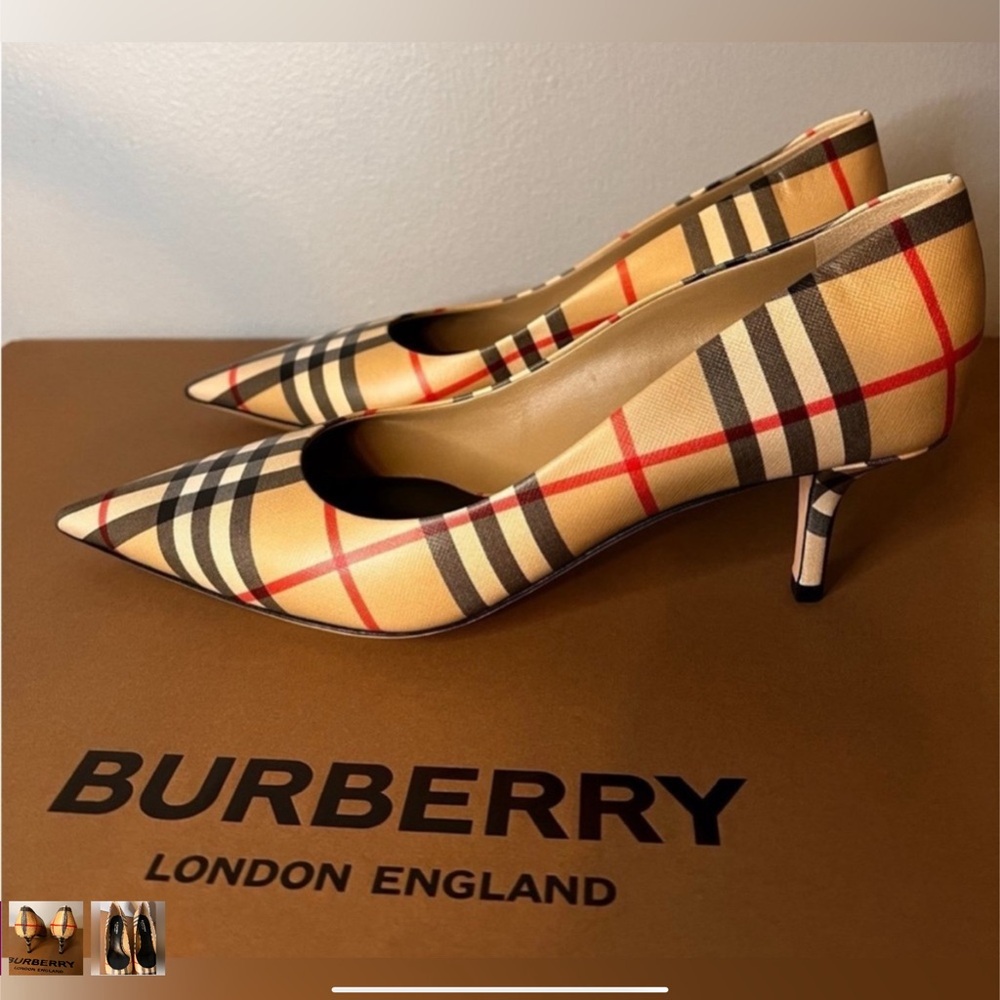 Burberry check heels